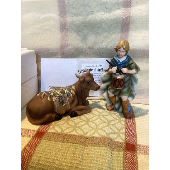 Hawthorne Village Seated Bull & Little Drummer Boy Thomas Kinkade Nativity 2002 - Picture 1 of 16